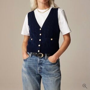 NWT J.Crew Cashmere Cable-Knit Sweater Vest (M)